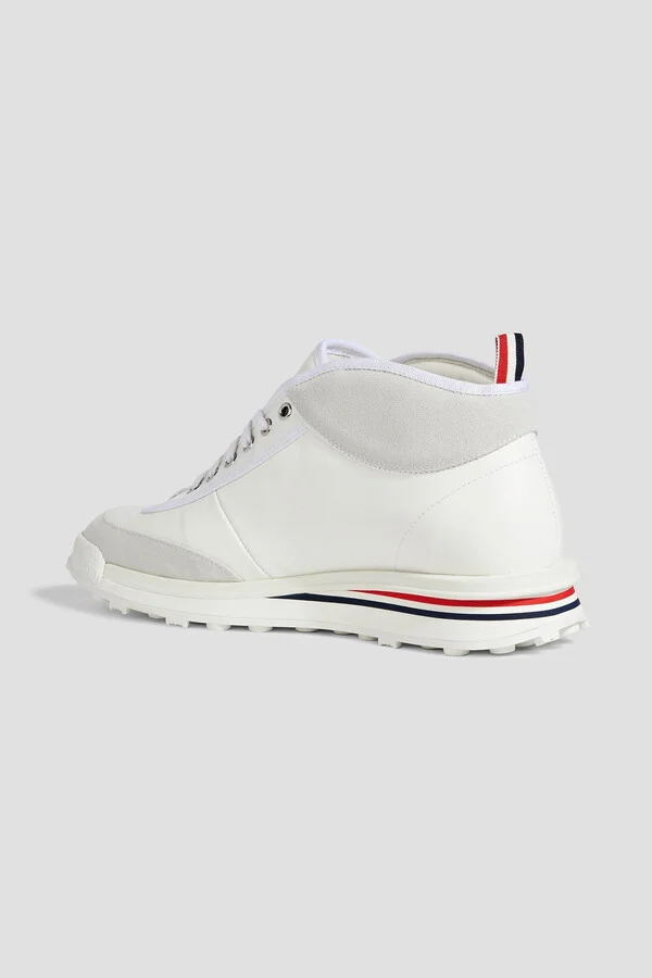 Leather and suede high-top sneakers - Image 3