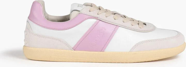 Leather and suede sneakers