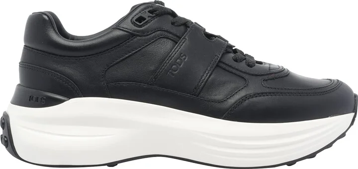 Leather And Technical Fabric Sneakers