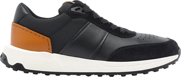 Leather And Technical Fabric Sneakers