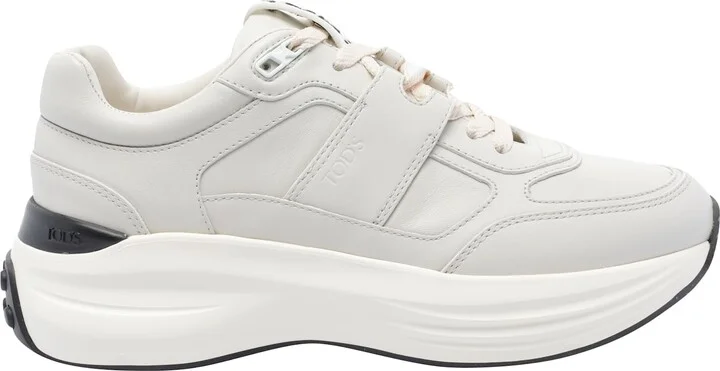 Leather And Technical Fabric Sneakers