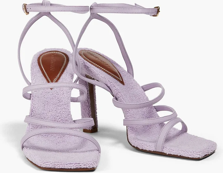 Leather and terry sandals - Image 2