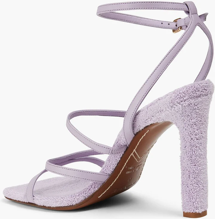 Leather and terry sandals - Image 3