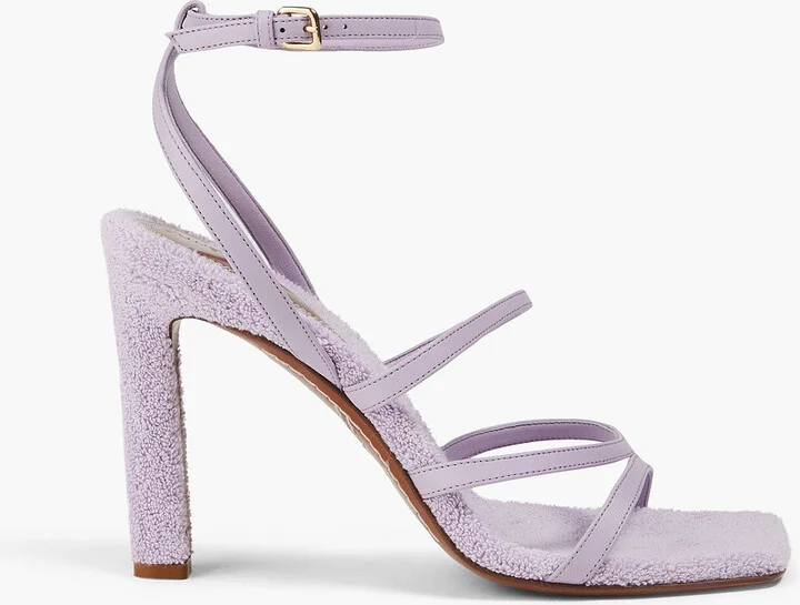 Leather and terry sandals