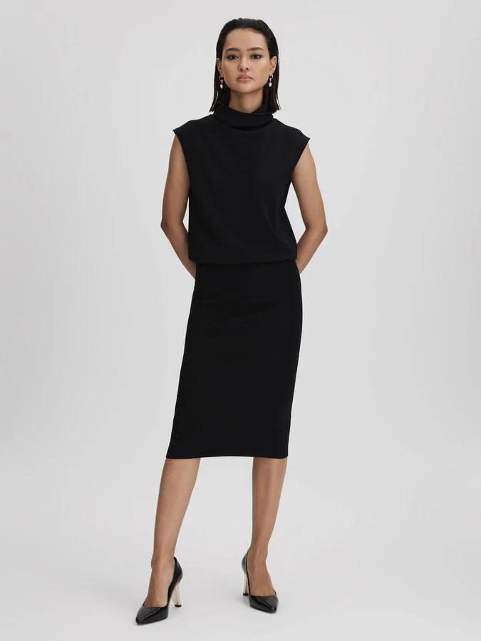 Leather Angled Heel Court Shoes - Image 2