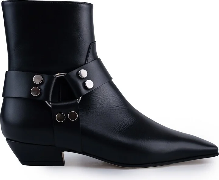 Leather Ankle Boot With Buckle