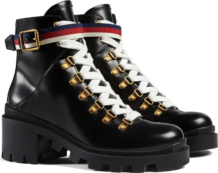 Leather ankle boot with Sylvie Web - Image 2