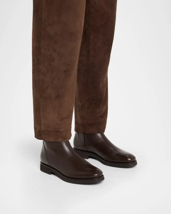 Leather Ankle Booties with Monili Pull Tab - Image 5