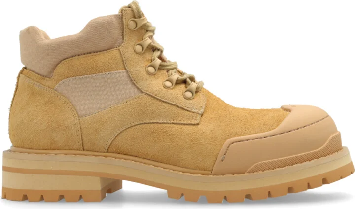 Leather Ankle Boots, , - Beige