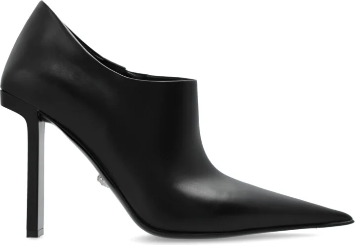 Leather Ankle Boots, , - Black