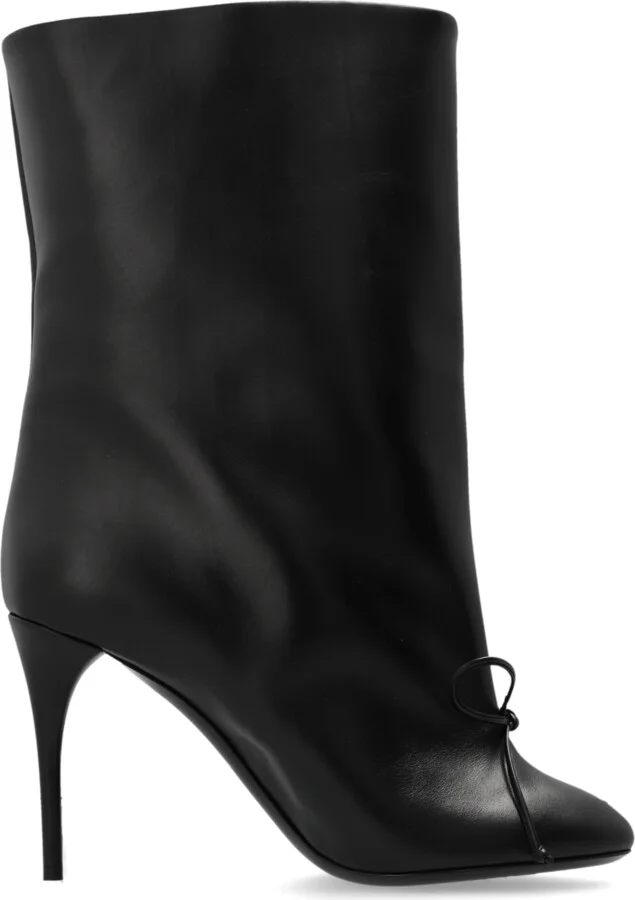 Leather Ankle Boots, , - Black