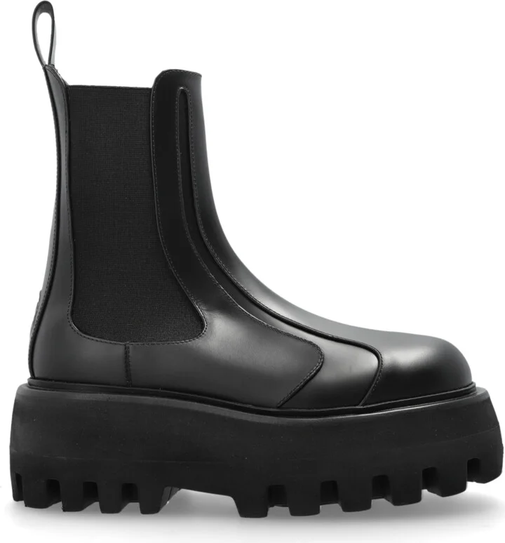Leather Ankle Boots, , - Black