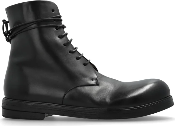 Leather Ankle Boots, , - Black