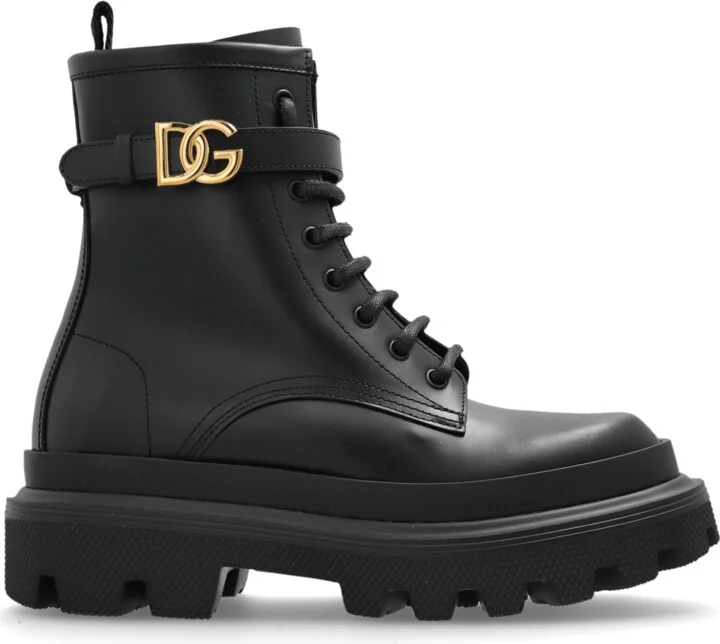 Leather Ankle Boots, , - Black
