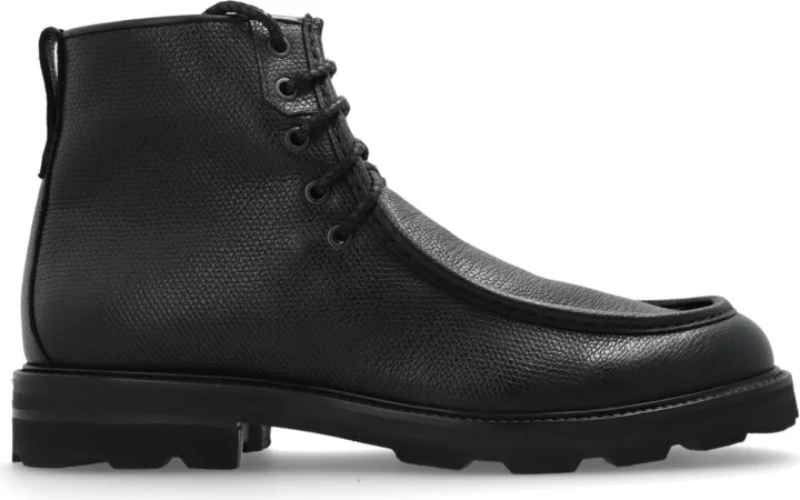 Leather Ankle Boots, , - Black