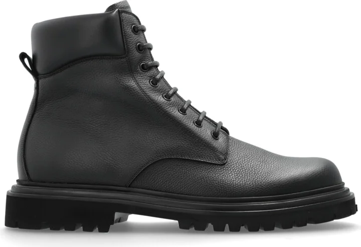 Leather Ankle Boots, , - Black