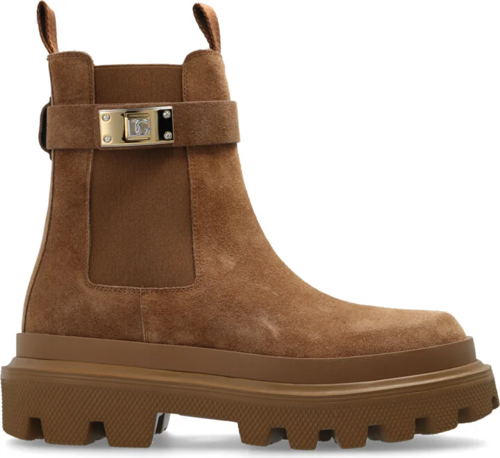 Leather Ankle Boots, , - Brown