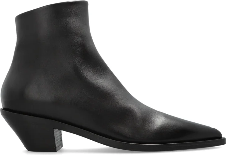 Leather Ankle Boots, , - Brown