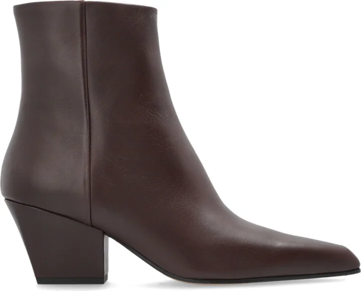 Leather Ankle Boots "Jane", , - Brown