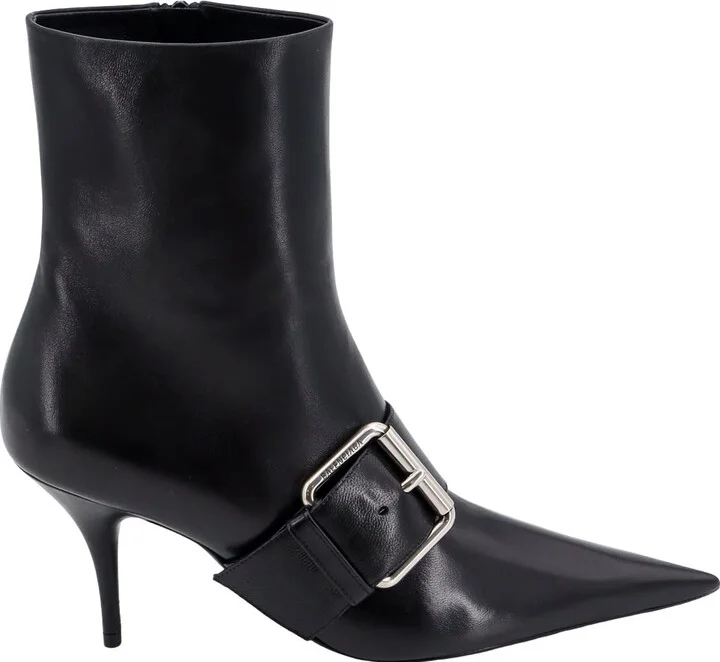 Leather Ankle Boots With Maxi Buckle