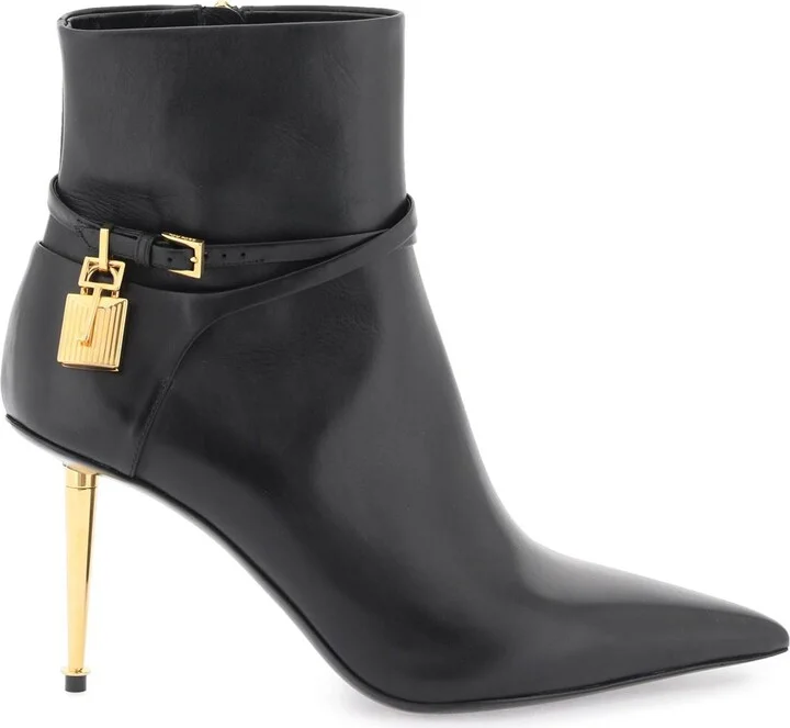 Leather Ankle Boots With Padlock