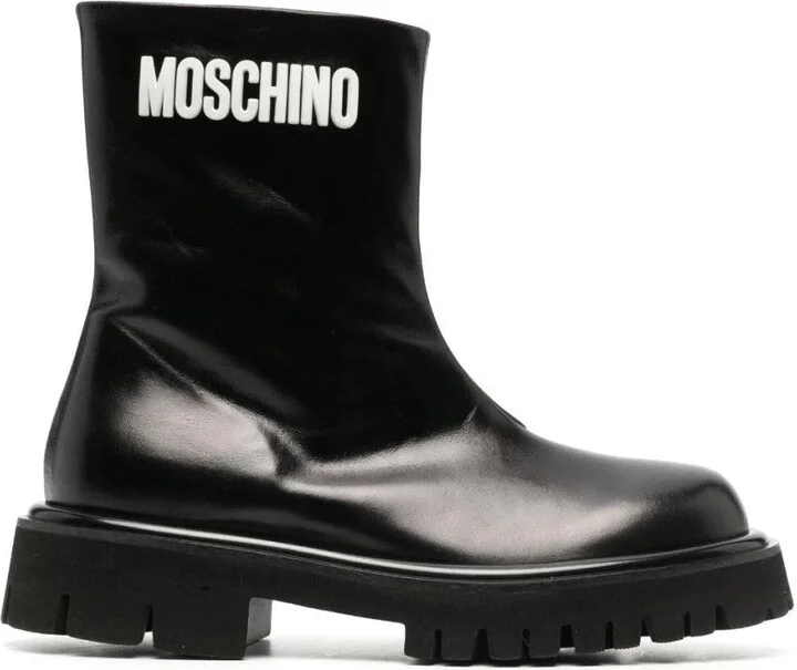 Leather Ankle Boots With Rubber Sole