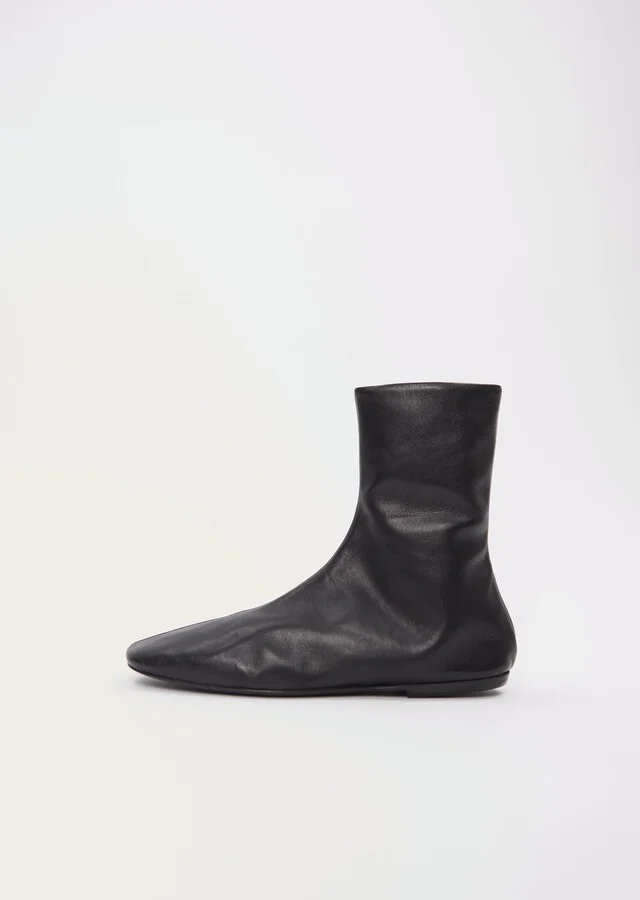 Leather Ankle Sock Boot