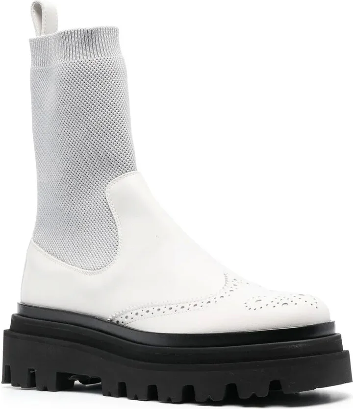 Leather Ankle Sock Boots - Image 2