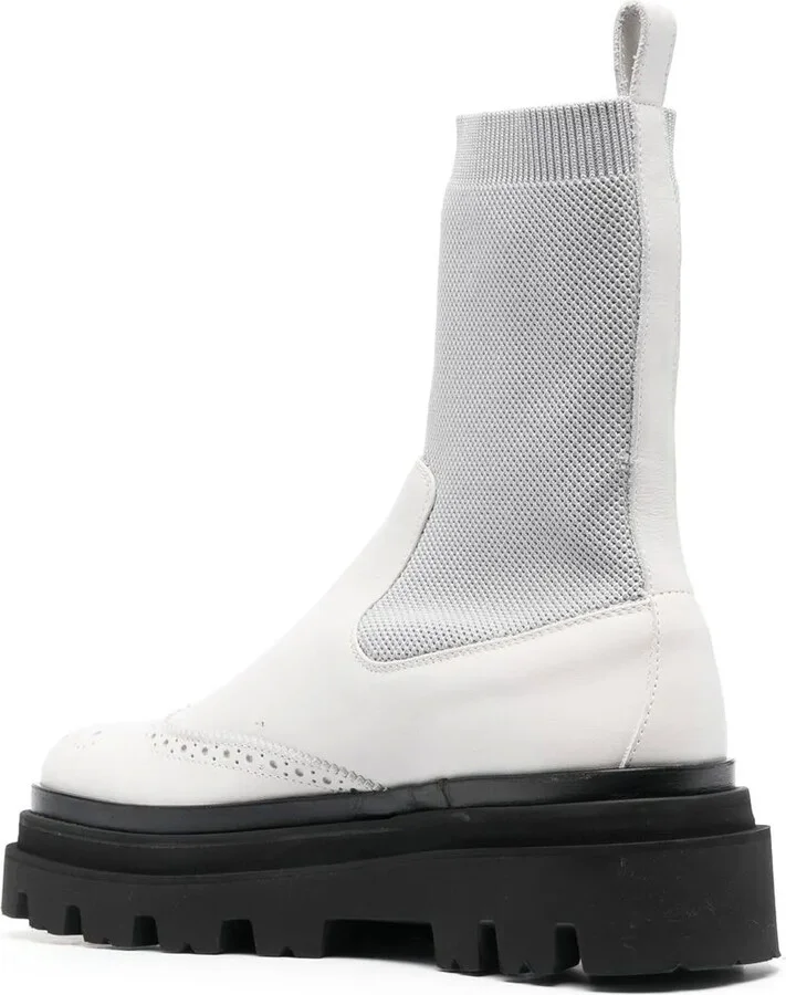 Leather Ankle Sock Boots - Image 3