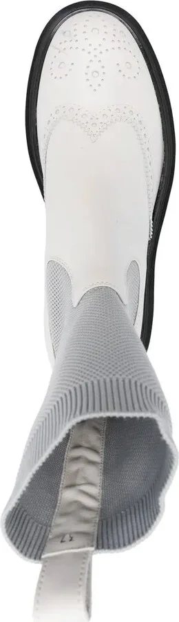 Leather Ankle Sock Boots - Image 4