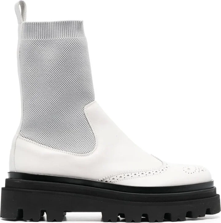 Leather Ankle Sock Boots