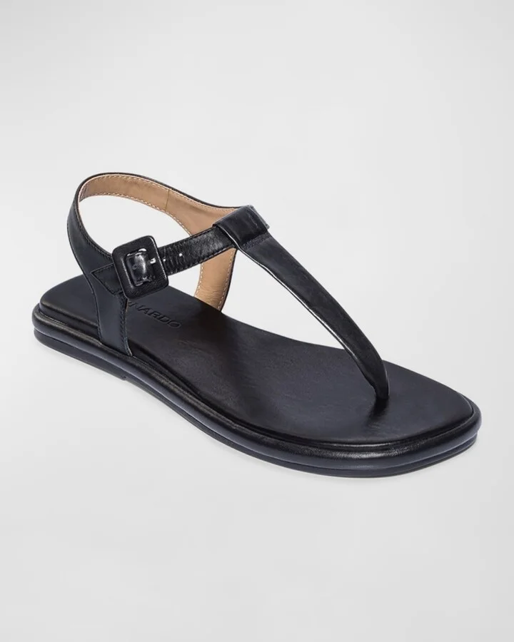 Leather Ankle-Strap Thong Sandals - Image 6