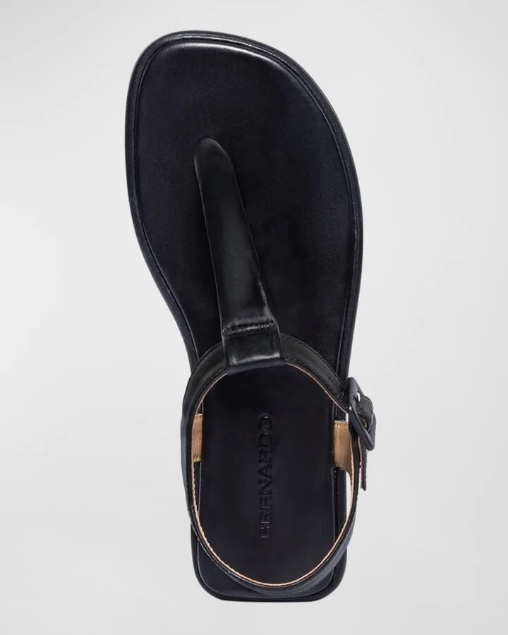 Leather Ankle-Strap Thong Sandals - Image 7