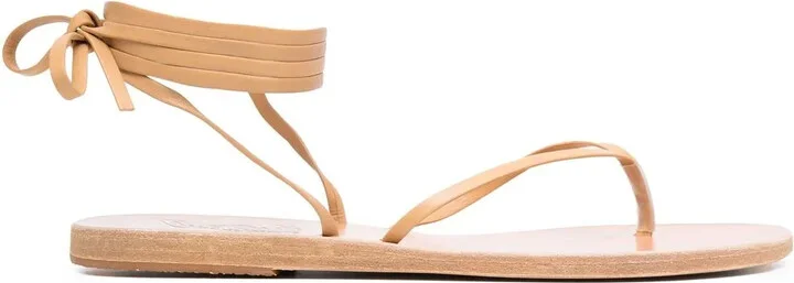 Leather Ankle-Tie Sandals