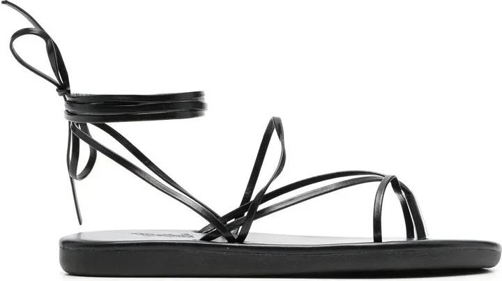 Leather Ankle-Tie Sandals