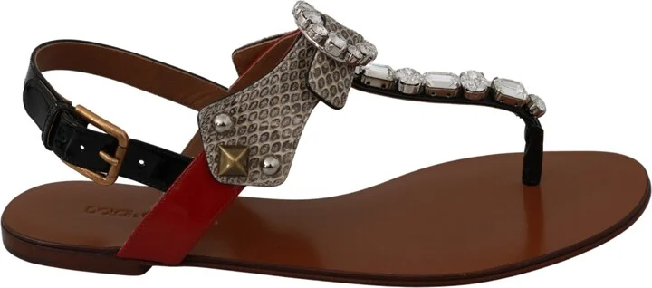 Leather Ayers Crystal Sandals Flip Flops Women's Shoes