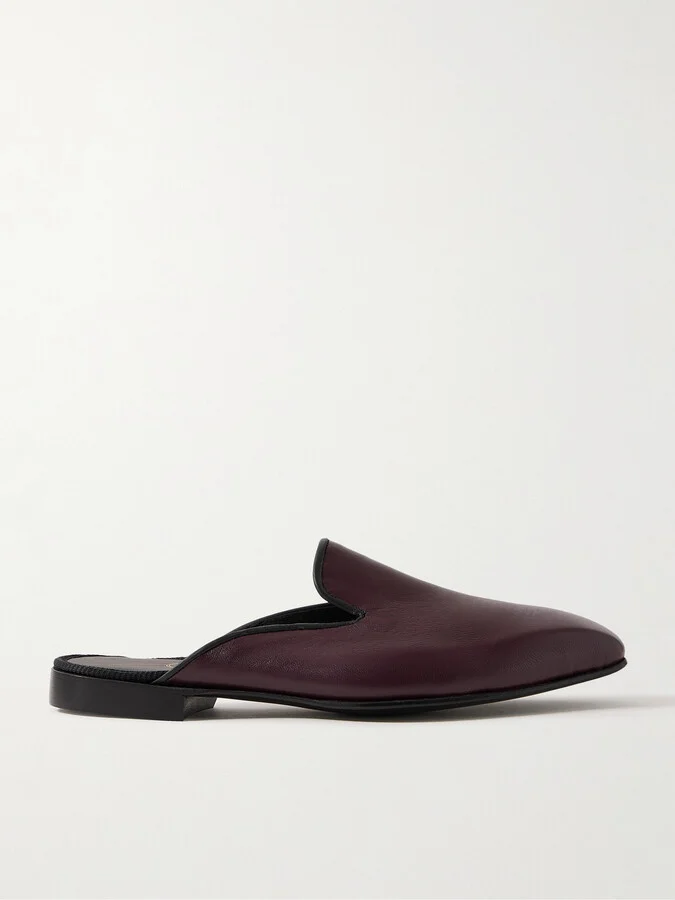 Leather Backless Loafers
