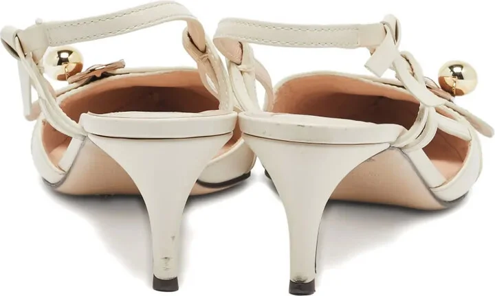 Leather Ball-Detail Slingback Pumps - Image 4