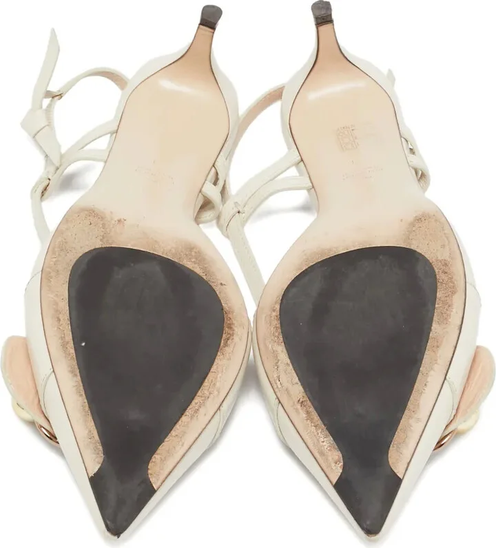Leather Ball-Detail Slingback Pumps - Image 5