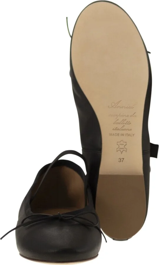 Leather Ballerina And Elastic Band - Image 5