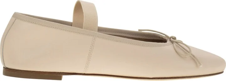 Leather Ballerina And Elastic Band