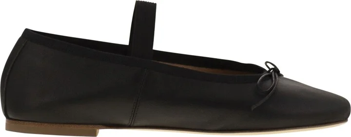 Leather Ballerina And Elastic Band