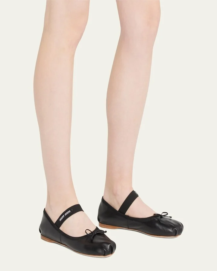 Leather Ballerina Flats - Image 7