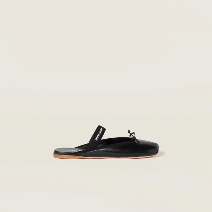Leather ballerina mules - Image 2