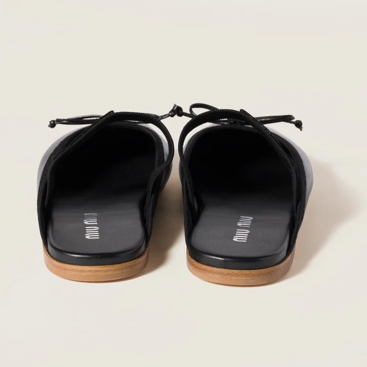 Leather ballerina mules - Image 3