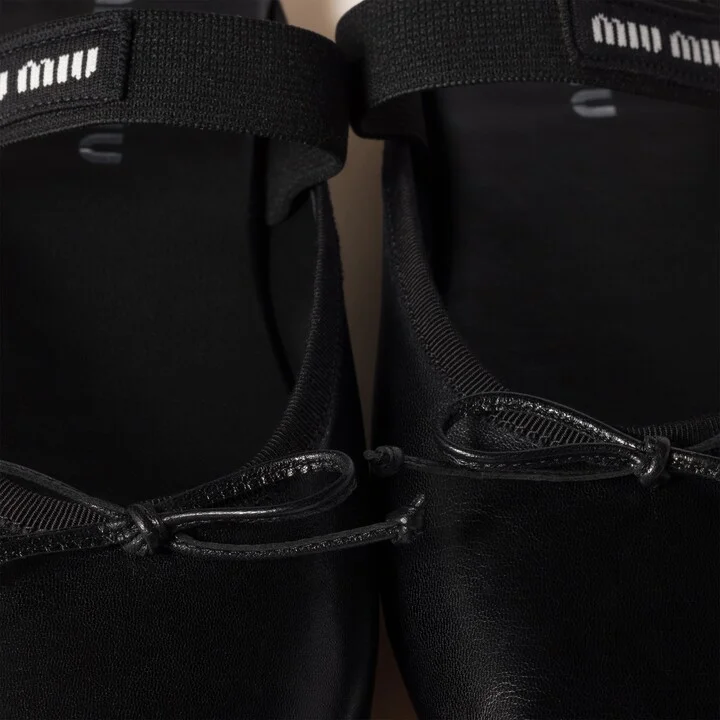 Leather ballerina mules - Image 4