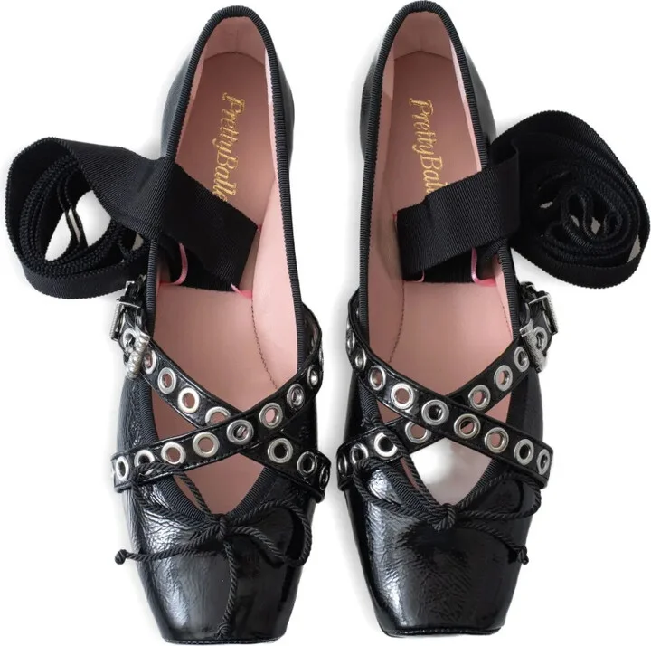 Leather Ballerina Shoes - Image 5