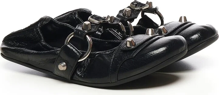 Leather Ballerina With Studs - Image 2