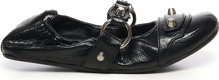 Leather Ballerina With Studs