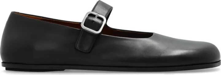 Leather Ballerinas, , - Black